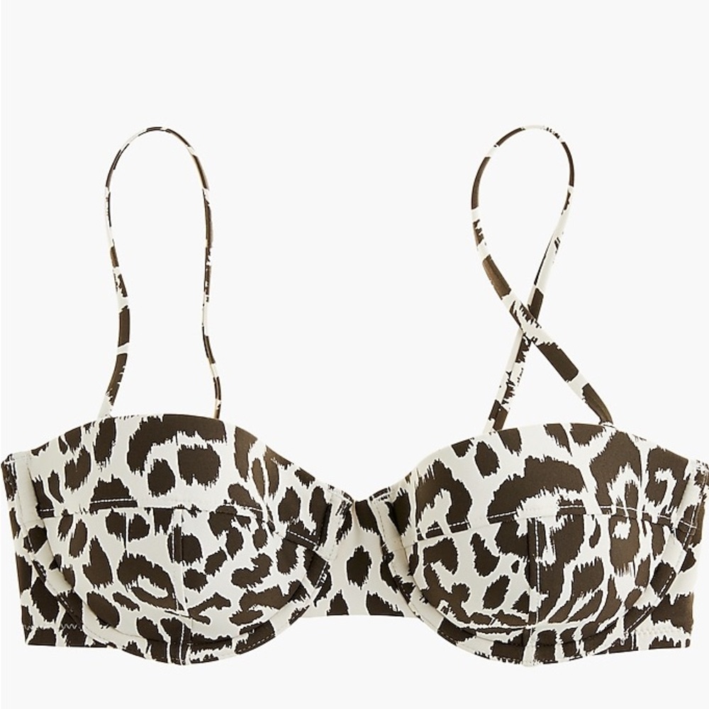 J.Crew Underwire bikini top in leopard size 34c NWOT